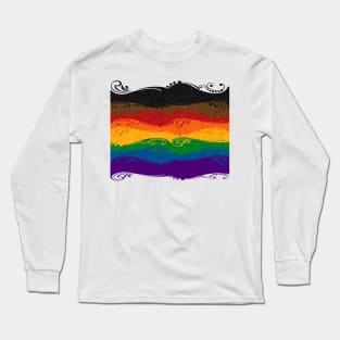 Ornamental Inclusive Rainbow Flag Long Sleeve T-Shirt